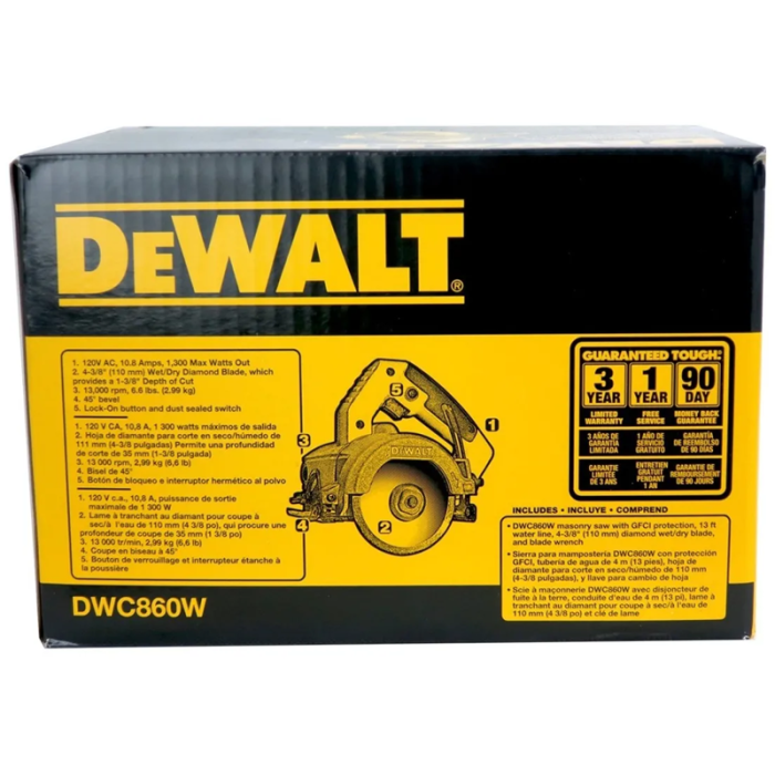 Cortadora de Marmol 1300W 4 3 8 Dwc860W Dewalt