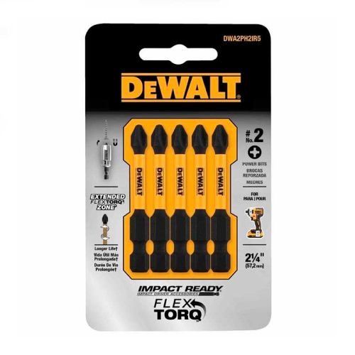 Juego de 5 puntas phillips 2X2 DWA2PH2IR5 DeWalt Accesorios