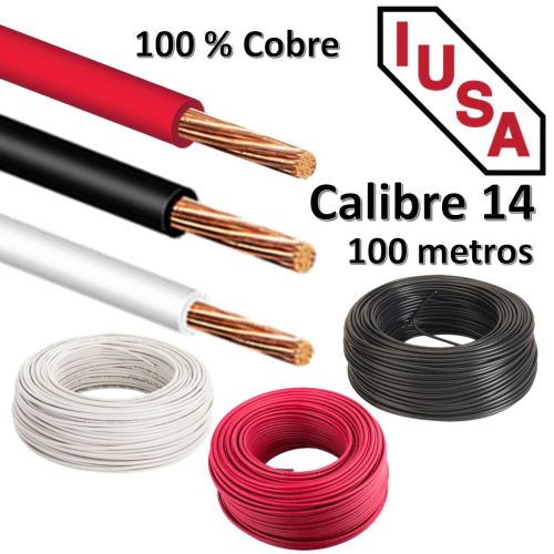 Cable Eléctrico THW #14 100m Negro Iusa