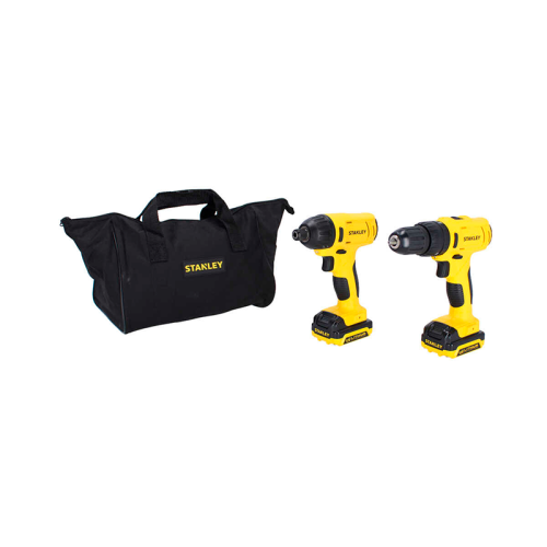 Combo Taladro Percutor SCH121S2 - Atornillador de Impacto SCI12S12K Estuche Metal 12V Stanley - 2218 - 1