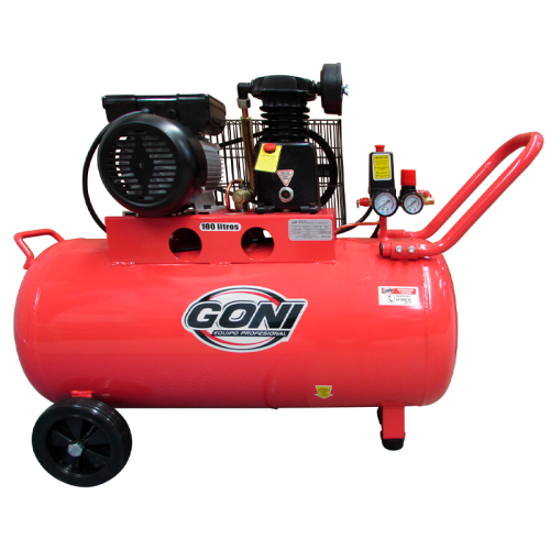 Compresor de banda 1HP con tanque horizontal de 100lt 9306 Goni - 2016