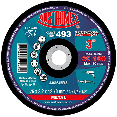 Disco para corte de metal 3 Pulg 493 Austromex