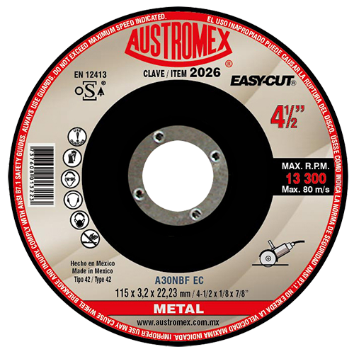 Disco para corte de metal 4-1/2 Pulg 2026 Austromex