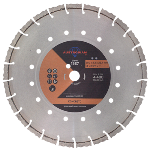 Disco de diamante segmentado corte concreto1527 Austromex - 3102 - 1