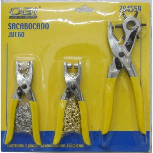 Sacabocado pinza y ojilladora 3 Pz 284559 OBI