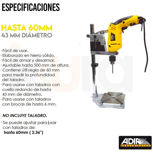 Soporte vertical para taladro de 60 mm 888 Adir